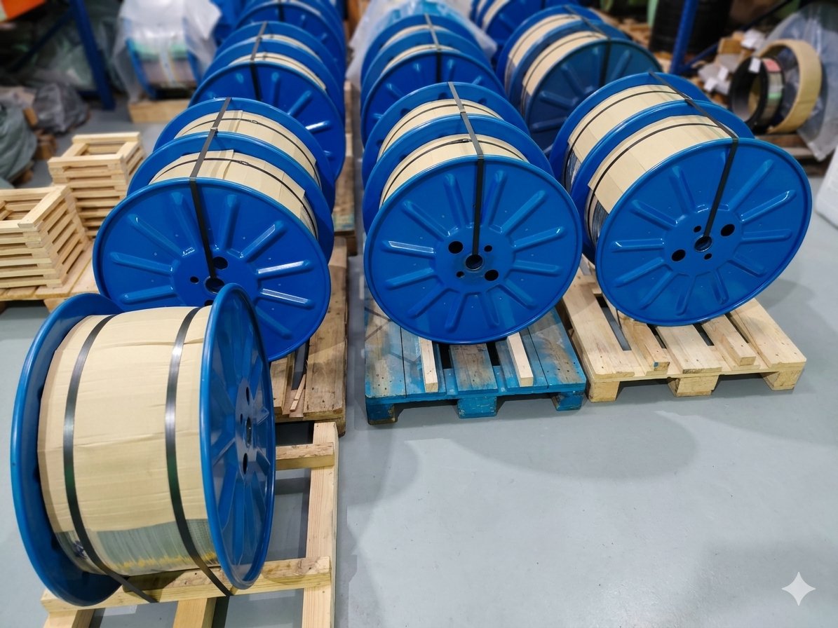 Carrets DIN 760 en palets preparats per a exportació